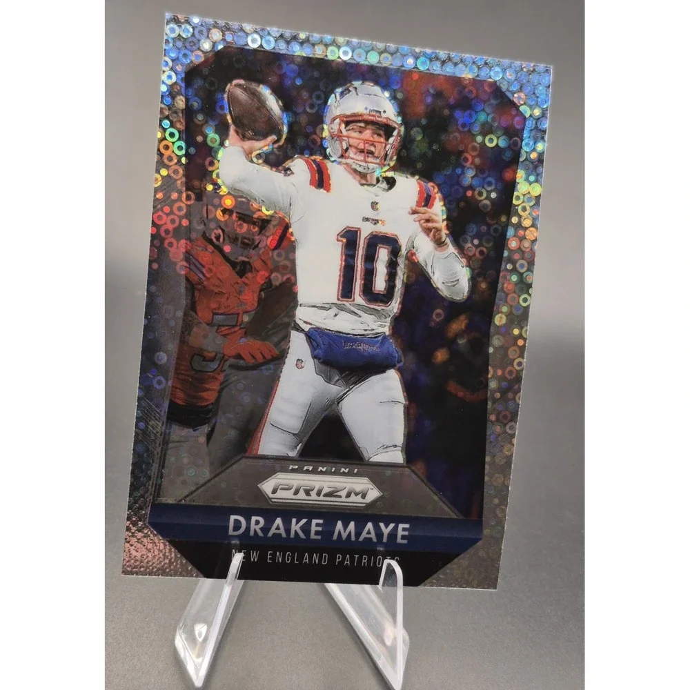 2025 Prizm Drake Maye‎ #8 Throwback No Huddle Disco Silver Prizm Patriots
